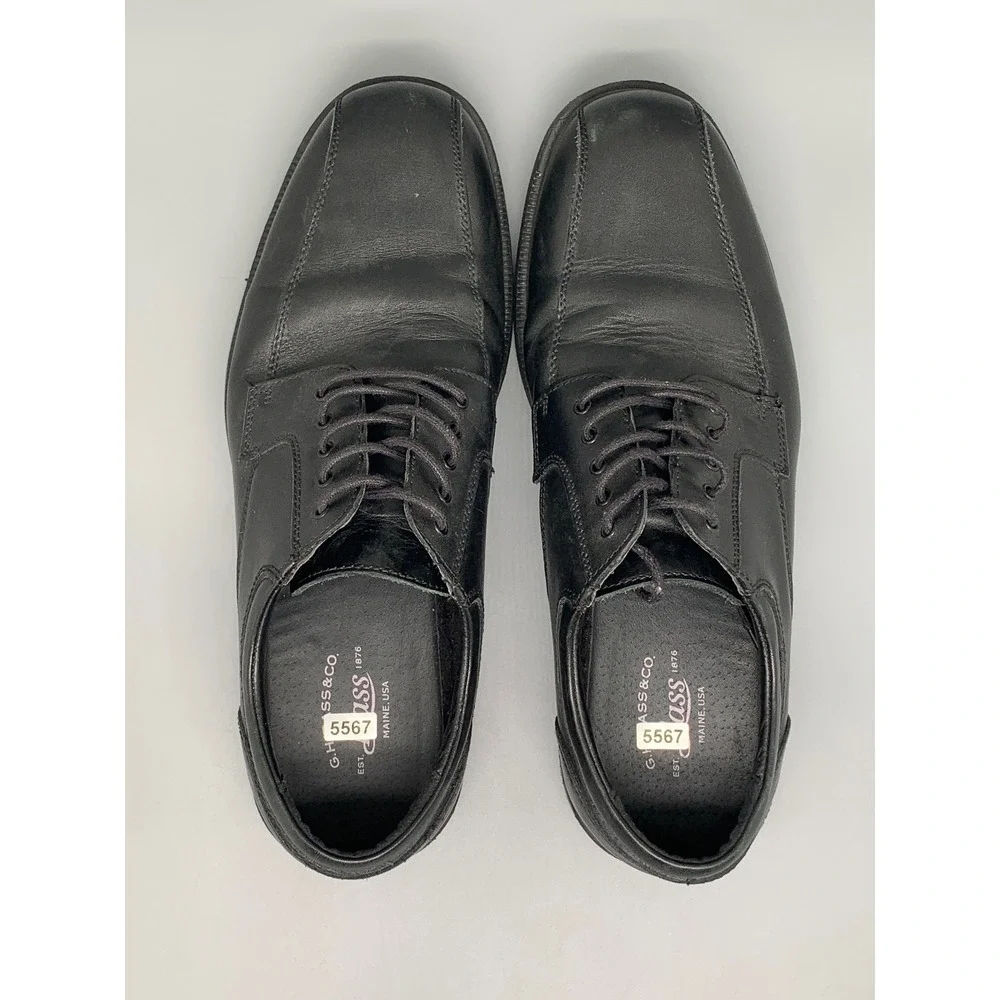 G.H. Bass Mitch Black Leather Oxford Shoes Men's Sz 10.5